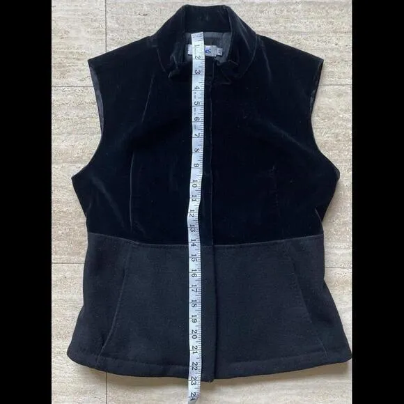 Antonio Fusco Jeans Made In Italy Black Velvet Cotton Blend Vest Size 42‎ - Image 7