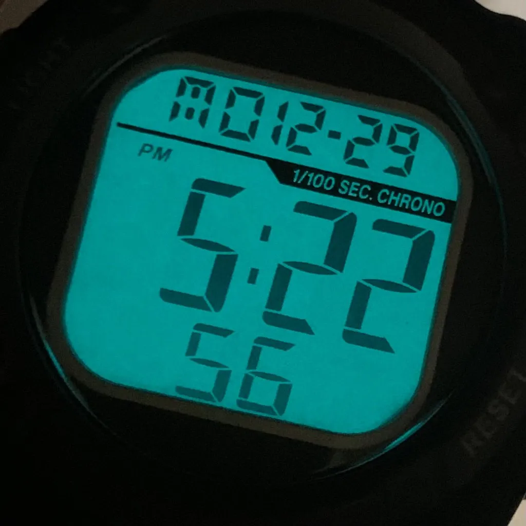 Geneva clip on fob quartz digital watch black 42mm light up running - Image 3