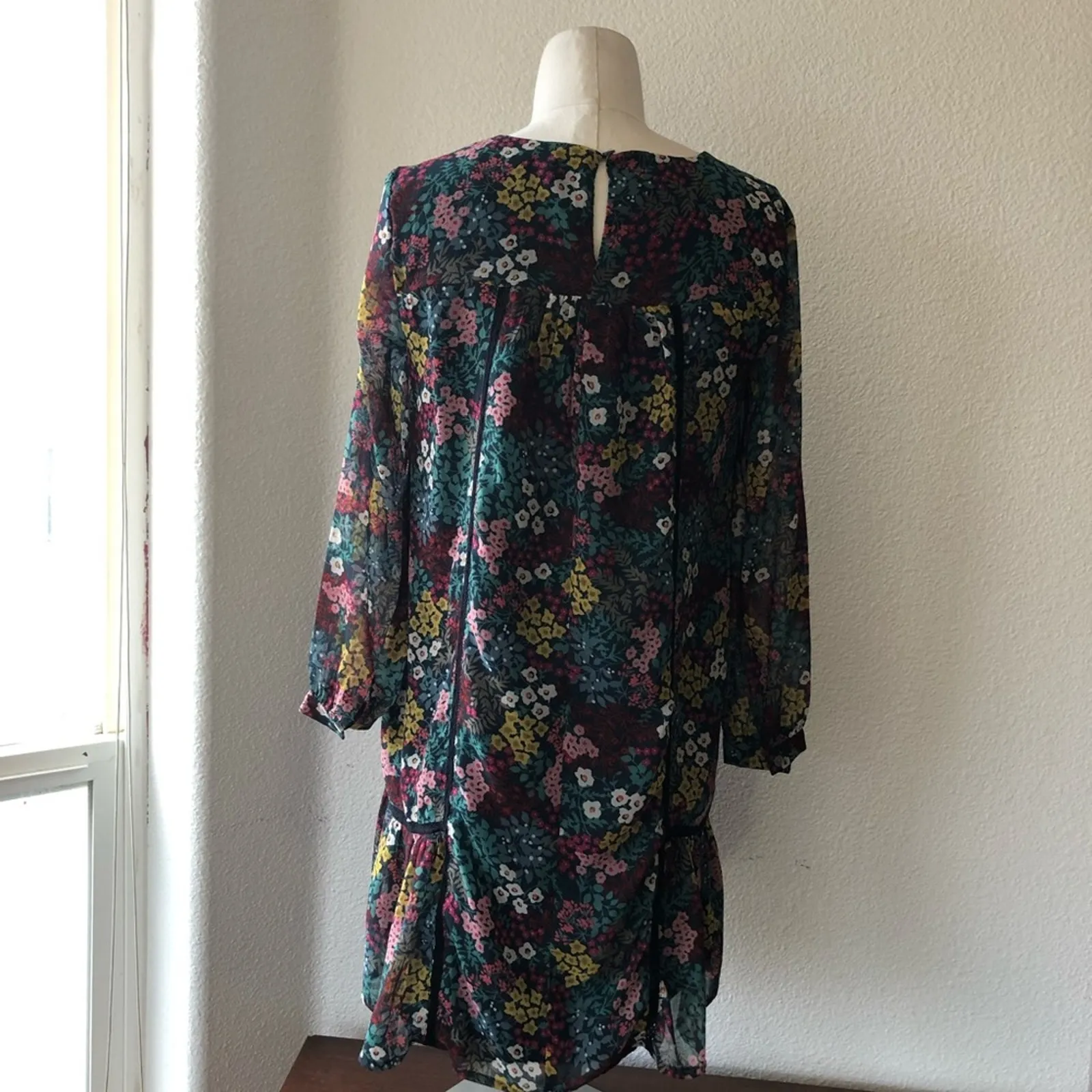 Ann Taylor dress floral short dress size XXS fall office career church court - Image 8