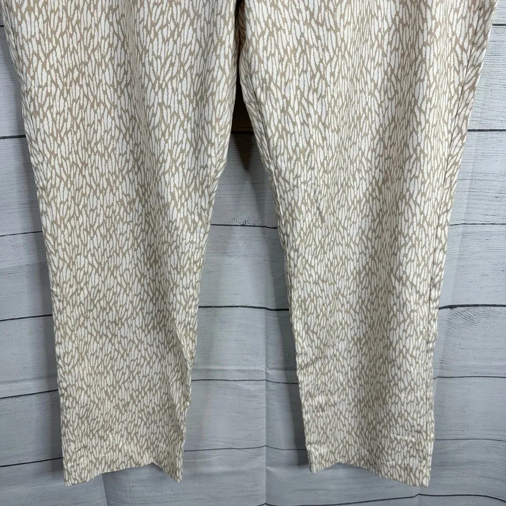 Nic+Zoe Womens size 16 Abstract Print Cream Cropped Trouser Pants - Image 5