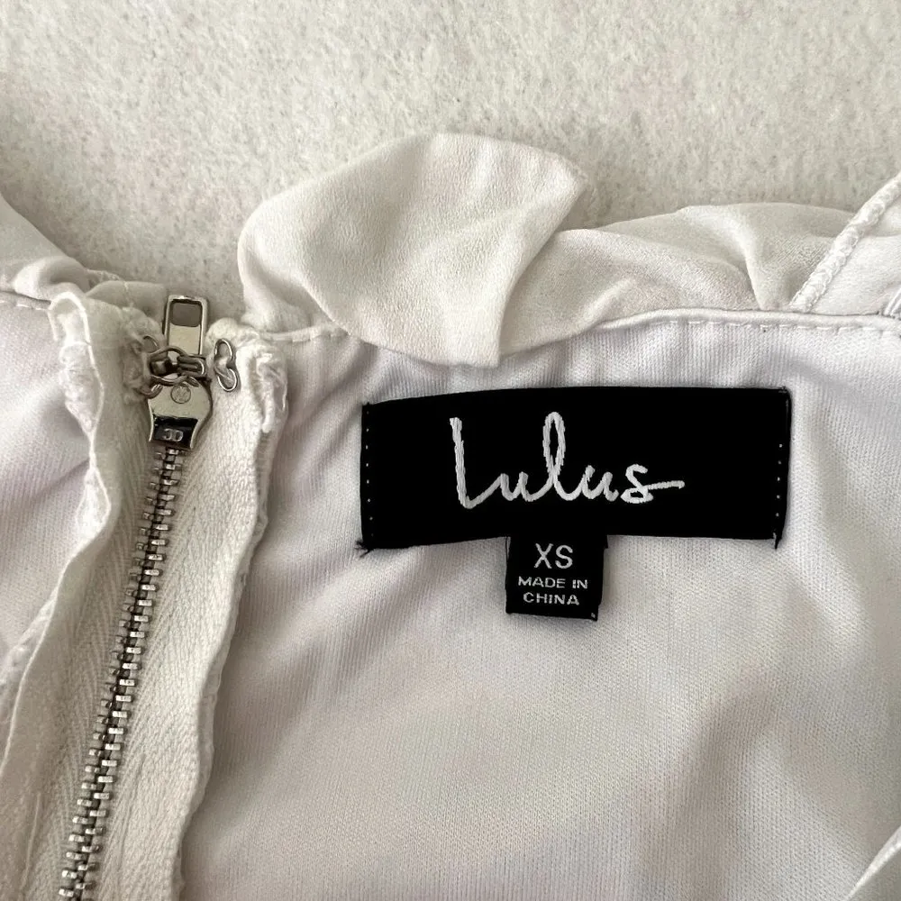 Lulus Deep In Love White Ruffled Lace Dress - Image 6