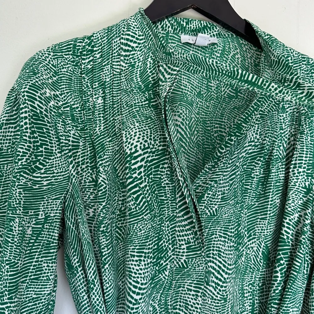 TOPSHOP Green Animal Print Belted Shirt Mini Dress 8 - Image 3