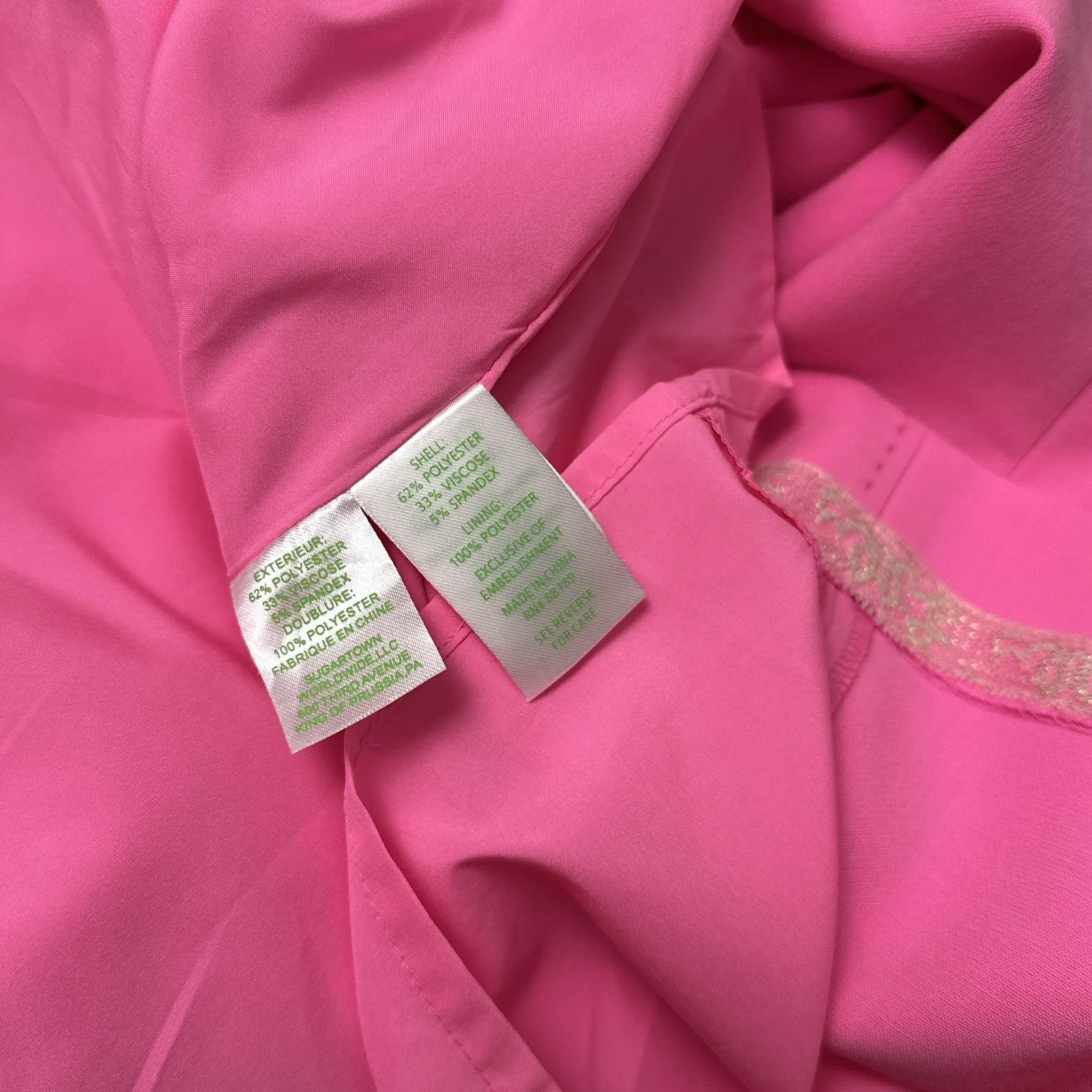 Lilly Pulitzer Monica Dress Sunkissed Pink Embellished V-Neck Size 2 Sleeveless - Image 14