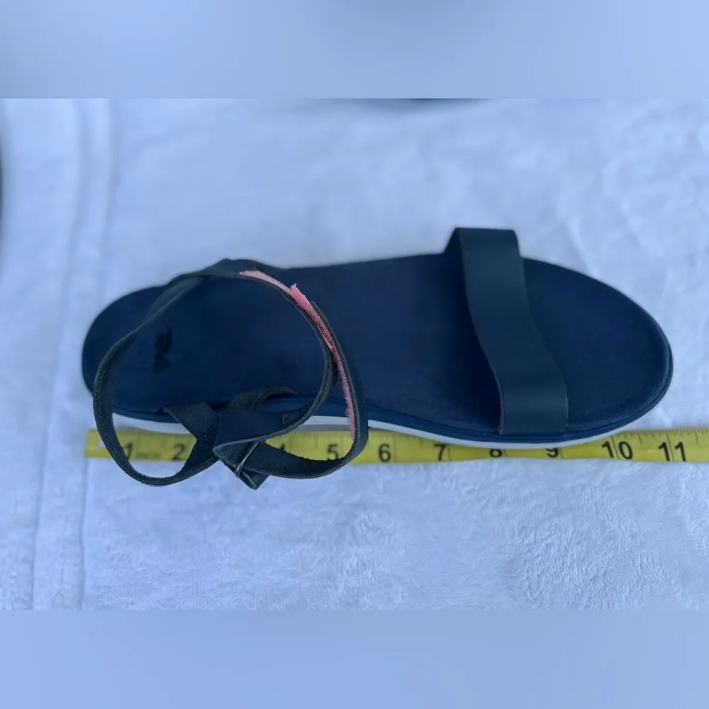 TEVA Navy Blue Women's Sandals leather/Velvet light size 10.5 - Image 5