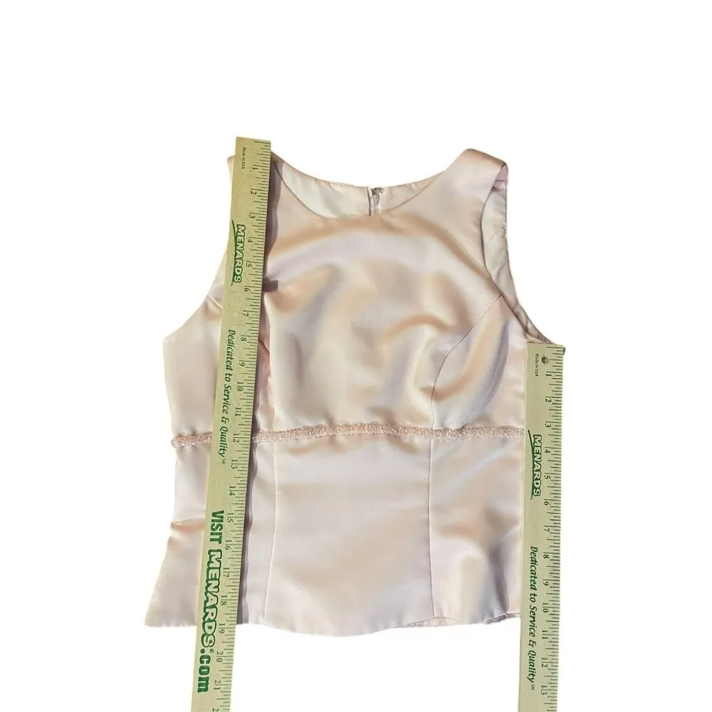 Alfred Angelo Formal Skirt Top Used Pink With Beads Women 5/6 Two Piece - Image 6