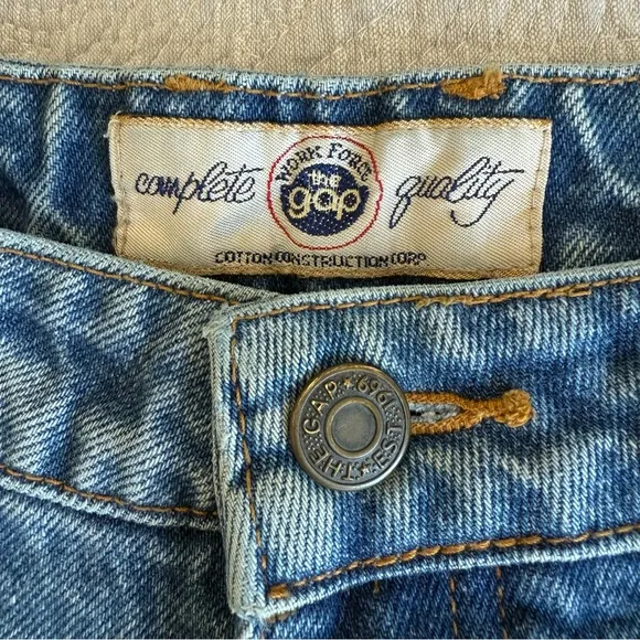 Vintage Gap Jeans 100% Cotton Ankle Zip High Rise 7/8 Fits 0 Tapered Leg Mom 80s - Image 2