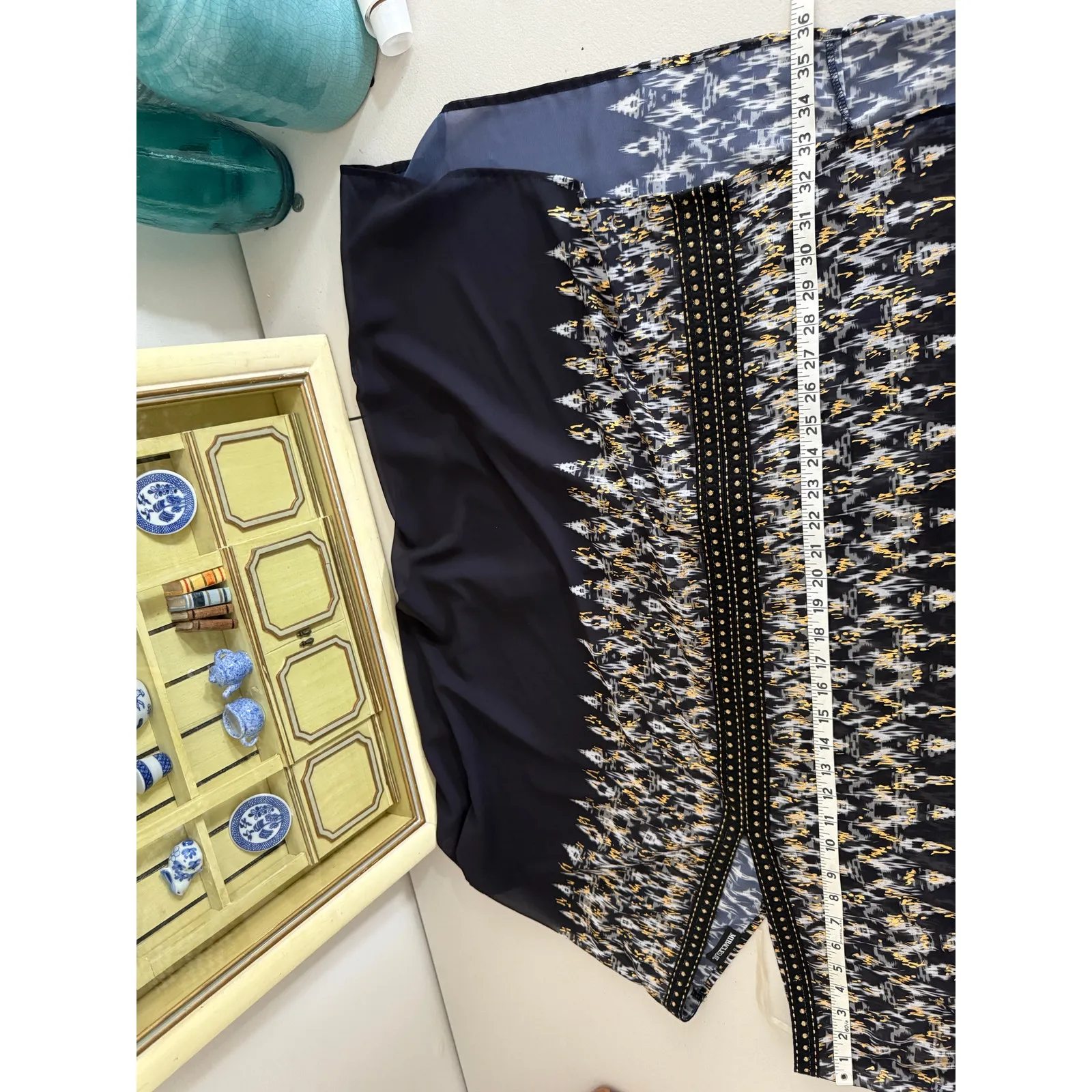 Miraclesuit Women's Black Metallic Bathing Suit Cover-up Caftan Kaftan Med NWT - Image 10