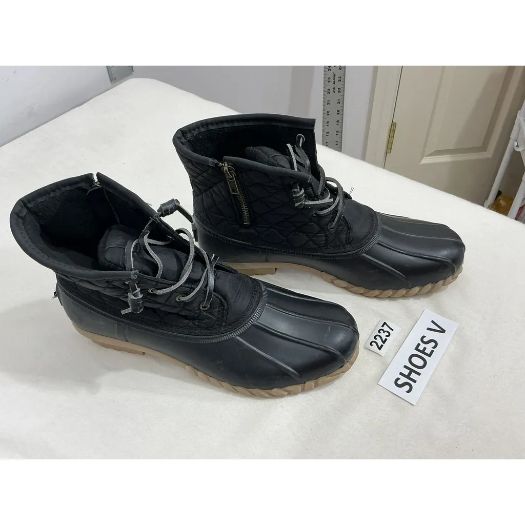 Womans Nautica Dorsay Black Quilted Ankle Duck Rain Snow Rubber Boots Size 10 - Image 2