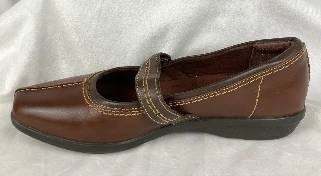 Clarks Collection Women's Hayden Maize Mary Jane Brown Leather Flats Sz 8.5 EUC - Image 3