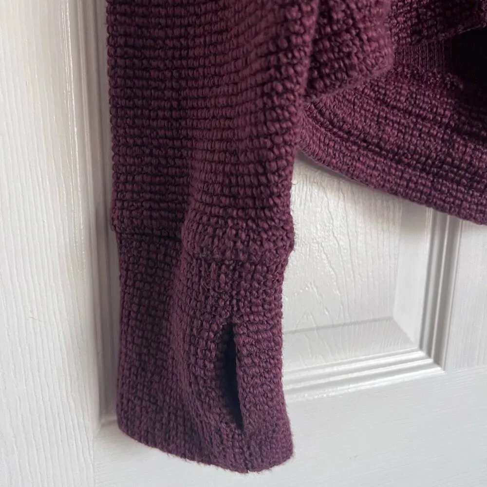 Sweaty Betty Boucle Funnel Neck Sweatshirt in Black Cherry NWT Small size 6 - Image 4