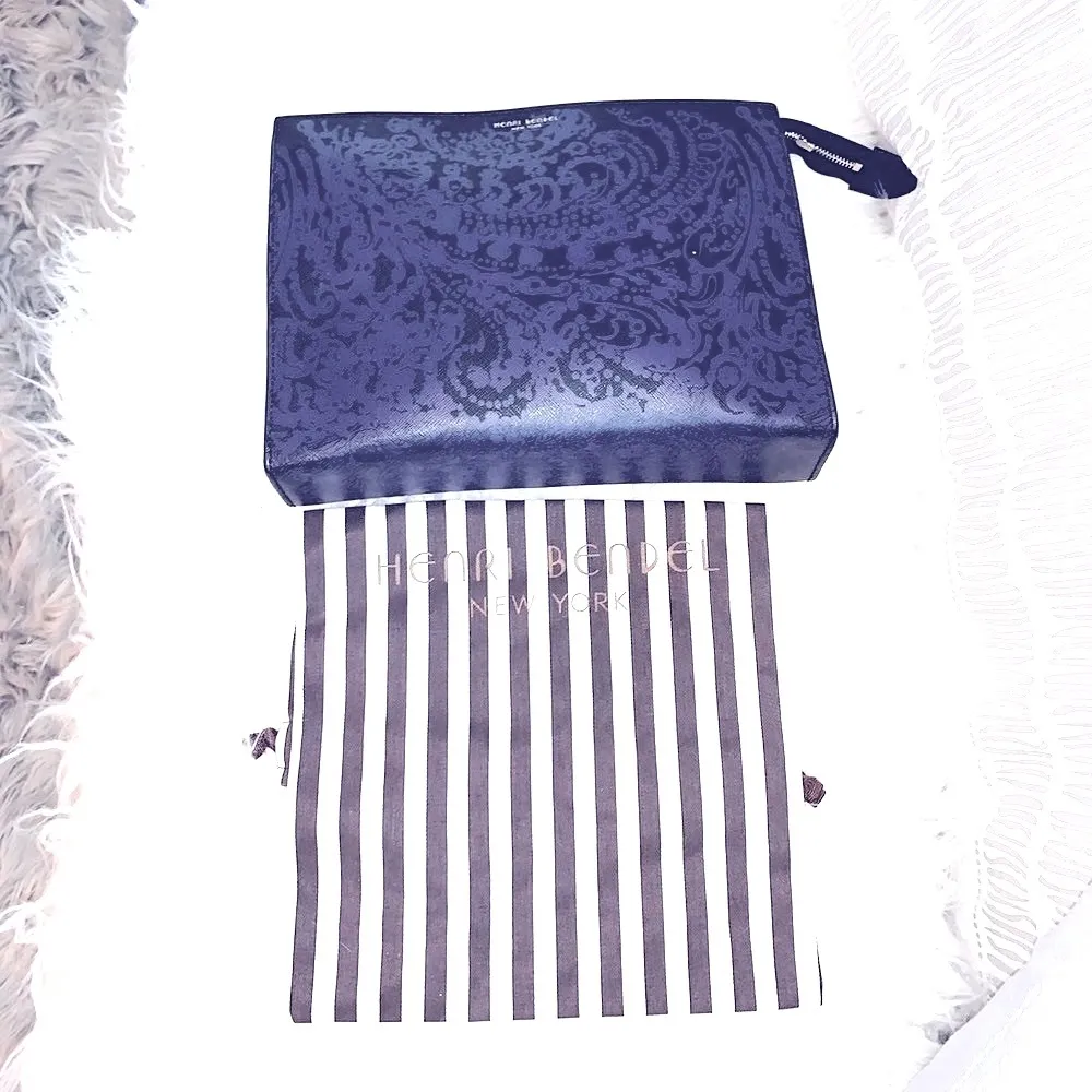 Henri Bendel EXCLUSIVE Luxury WEST 57th Damask Saffaino Leather Clutch - Image 6