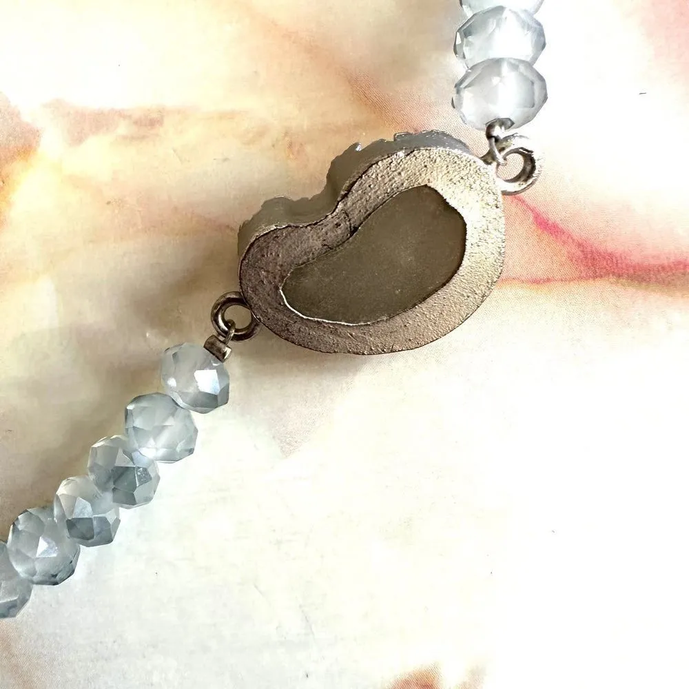 Blue beaded druzy pendant necklace - Image 7