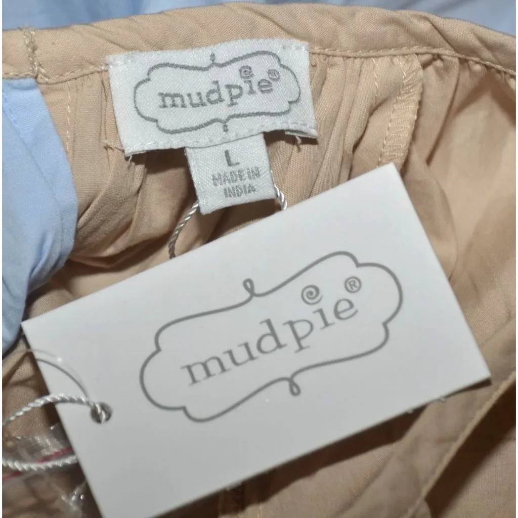 NWT Mud Pie Hutton Cut Out Midi Dress Blue Color Block Size L Cotton Summer - Image 10