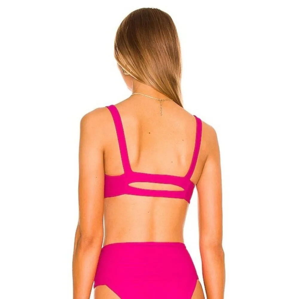 L*Space Jess Bikini Top in Bougainvillea Pink Ribbed Size XL NWT - Image 2
