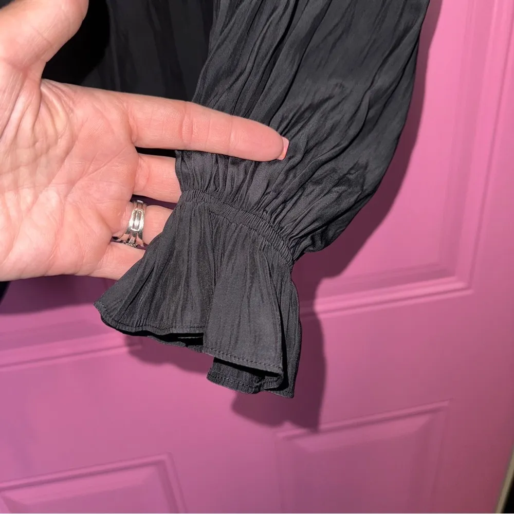 Ramy Brook Black Textured‎ Blouse - Image 3