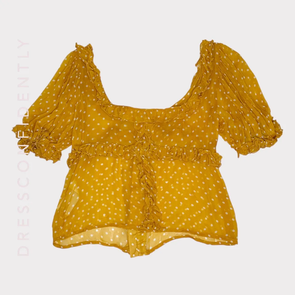 SÉZANE Wood Top, Printed Peas Saffron, FR36/US4 - Image 15