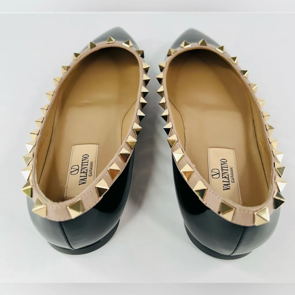 Valentino Garavani Rockstud Patent Leather Ballet Ballerina Studded Flat EU 36.5 - Image 10