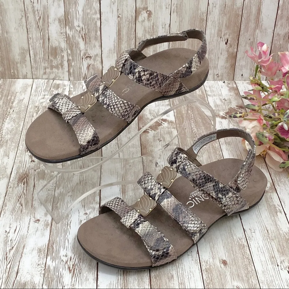 Vionic Rest Amber Natural Beige Snake Sandals 9 - Image 2