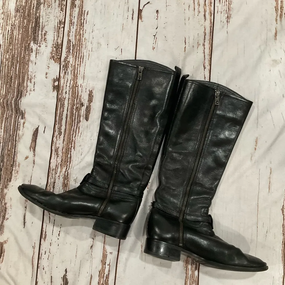 TORY BURCH BLACK LEATHER RIDING BOOTS 4423 - Image 11