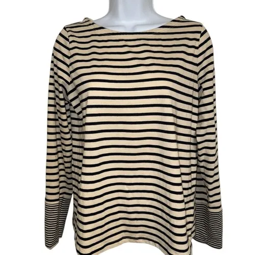 NILI LOTAN Target Long Sleeve Breton Top Cream And Black EUC‎ Size Medium - Image 2