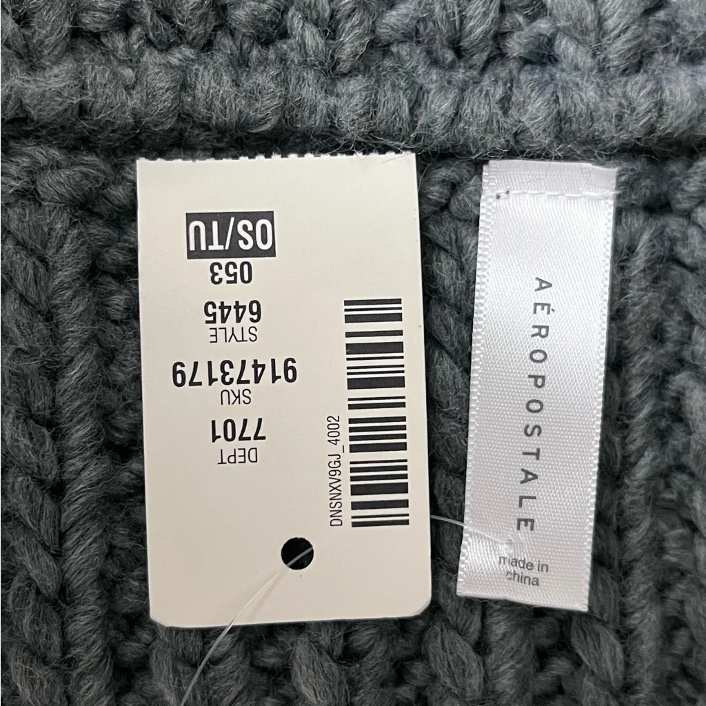 Aeropostale Gray Infinity Cable Knit Scarf  9" x 32" Fairy Forest Fishermen - Image 4