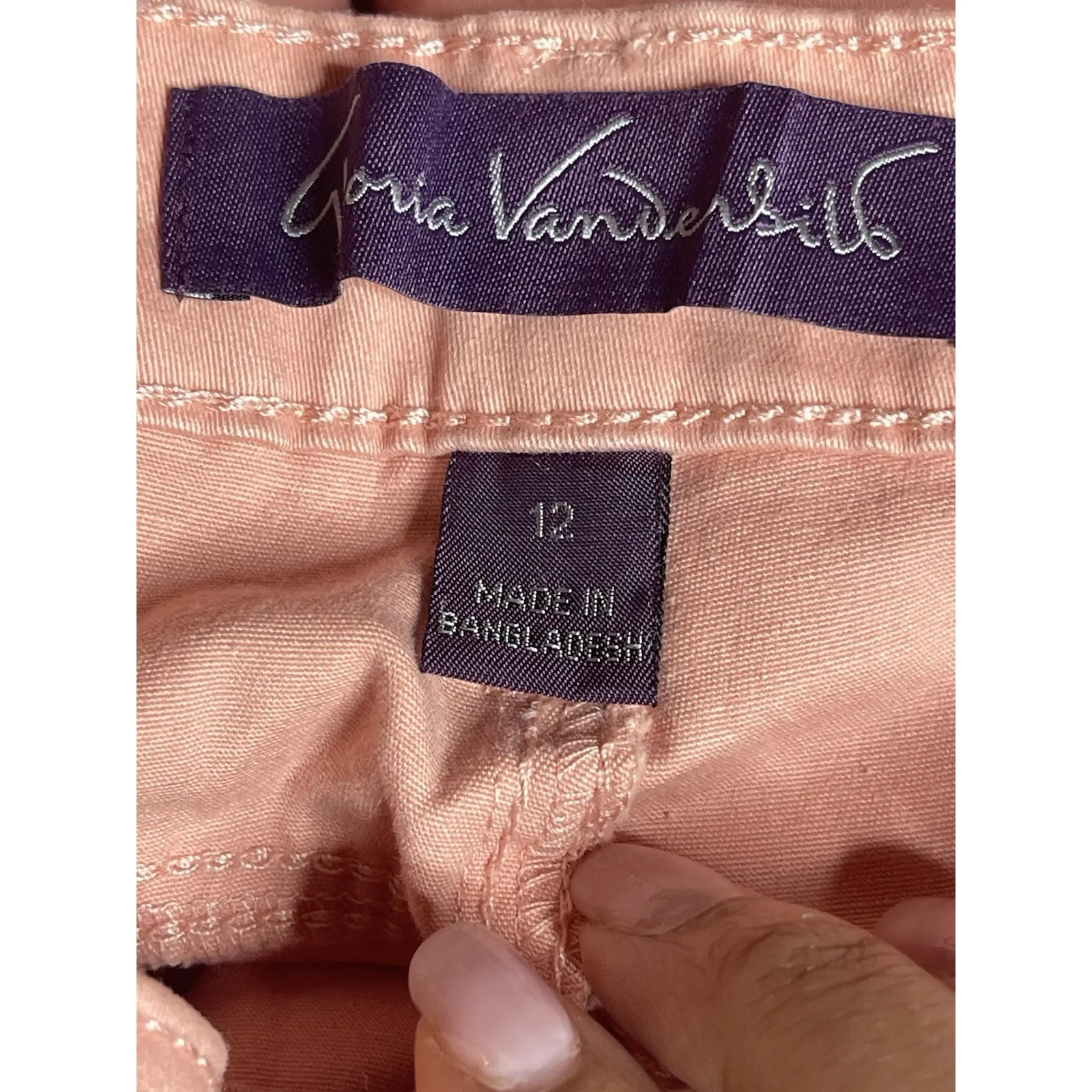 Gloria Vanderbilt Amanda Straight Leg Women's size 12 Pink Rose Denim Jeans Bag6 - Image 5