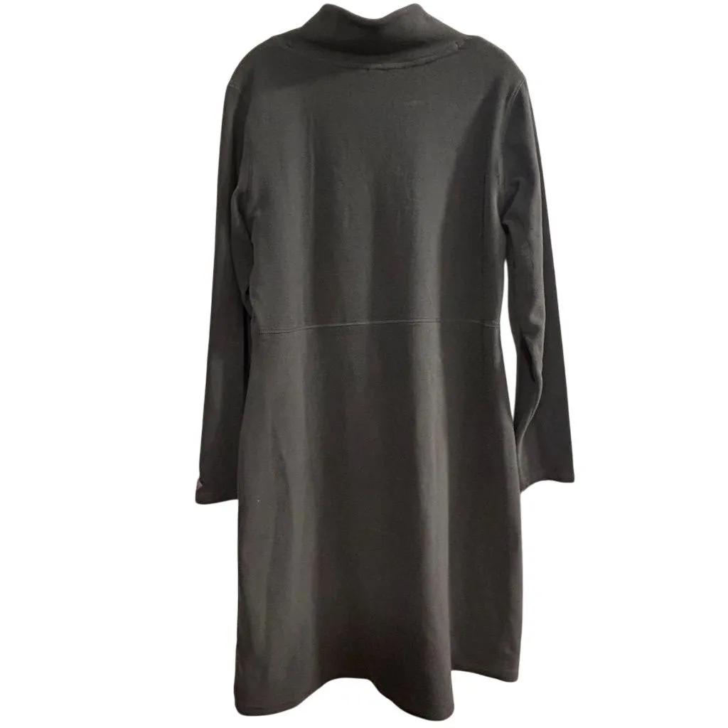 Sahalie Butter Fleece Women's Gray Knee Length Fleece Dress Size L Casual Cozy Size L - Image 8