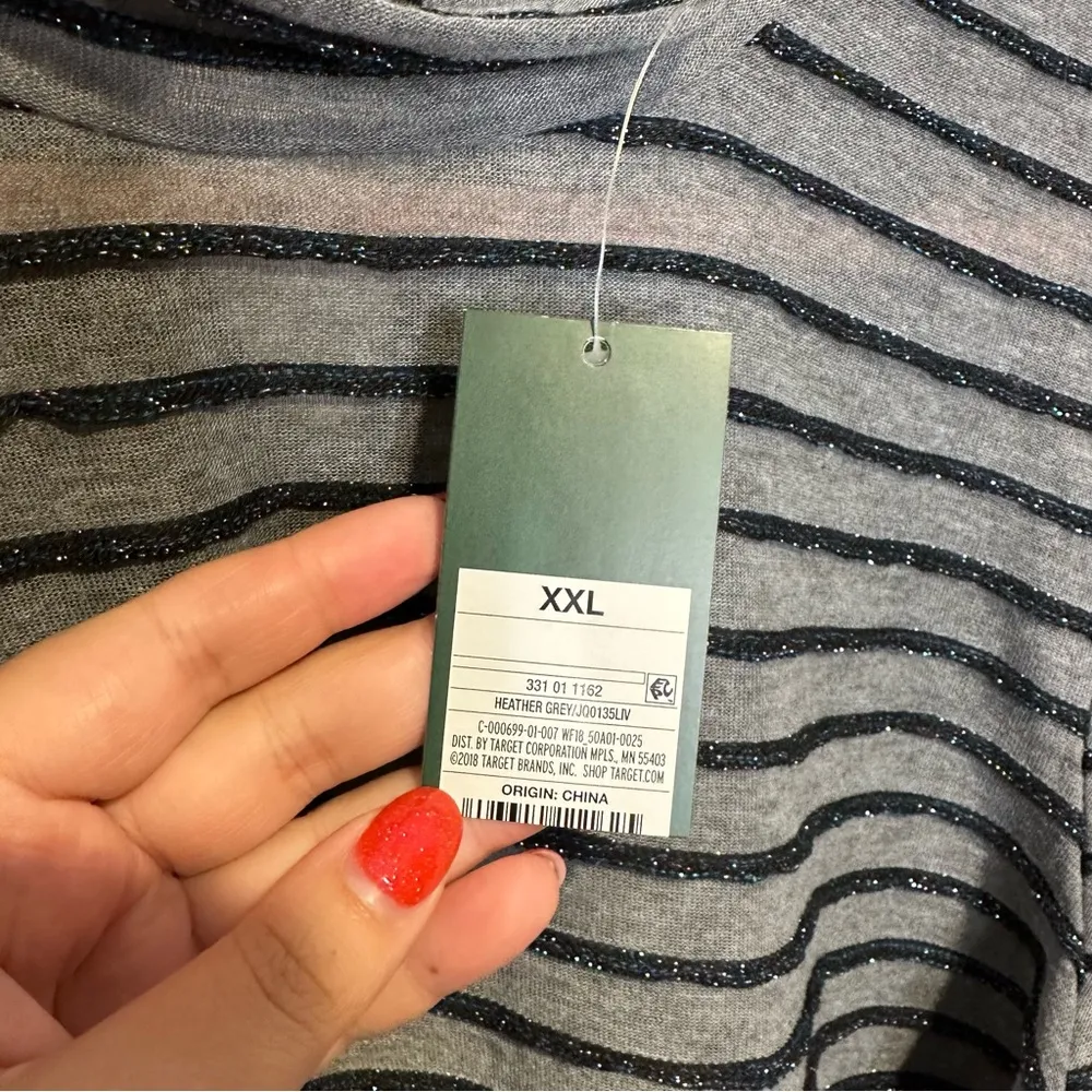 NWT wild fable sparkly striped cropped long sleeve shirt size xxl - Image 5