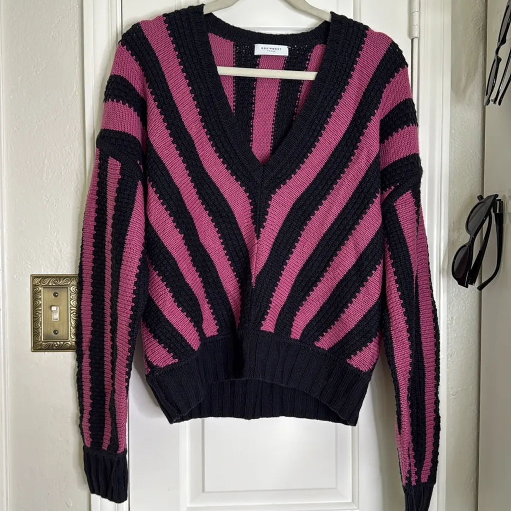 Equipment Femme 100% wool stripe sweater - Image 2
