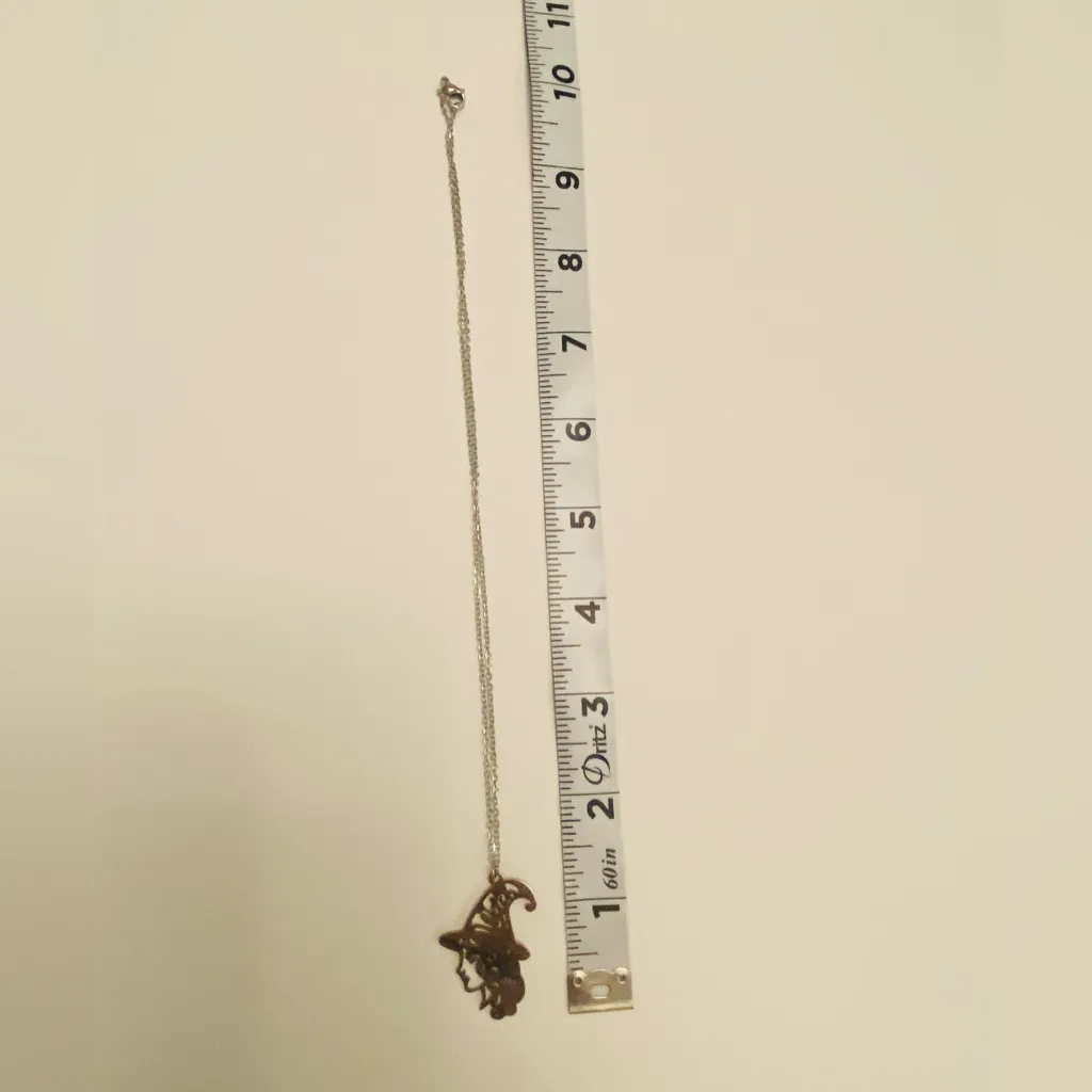 1PC Gothic Silver Plated Hollow‎ Out Witch Hat Magic Witchy Pendant Necklace - Image 4