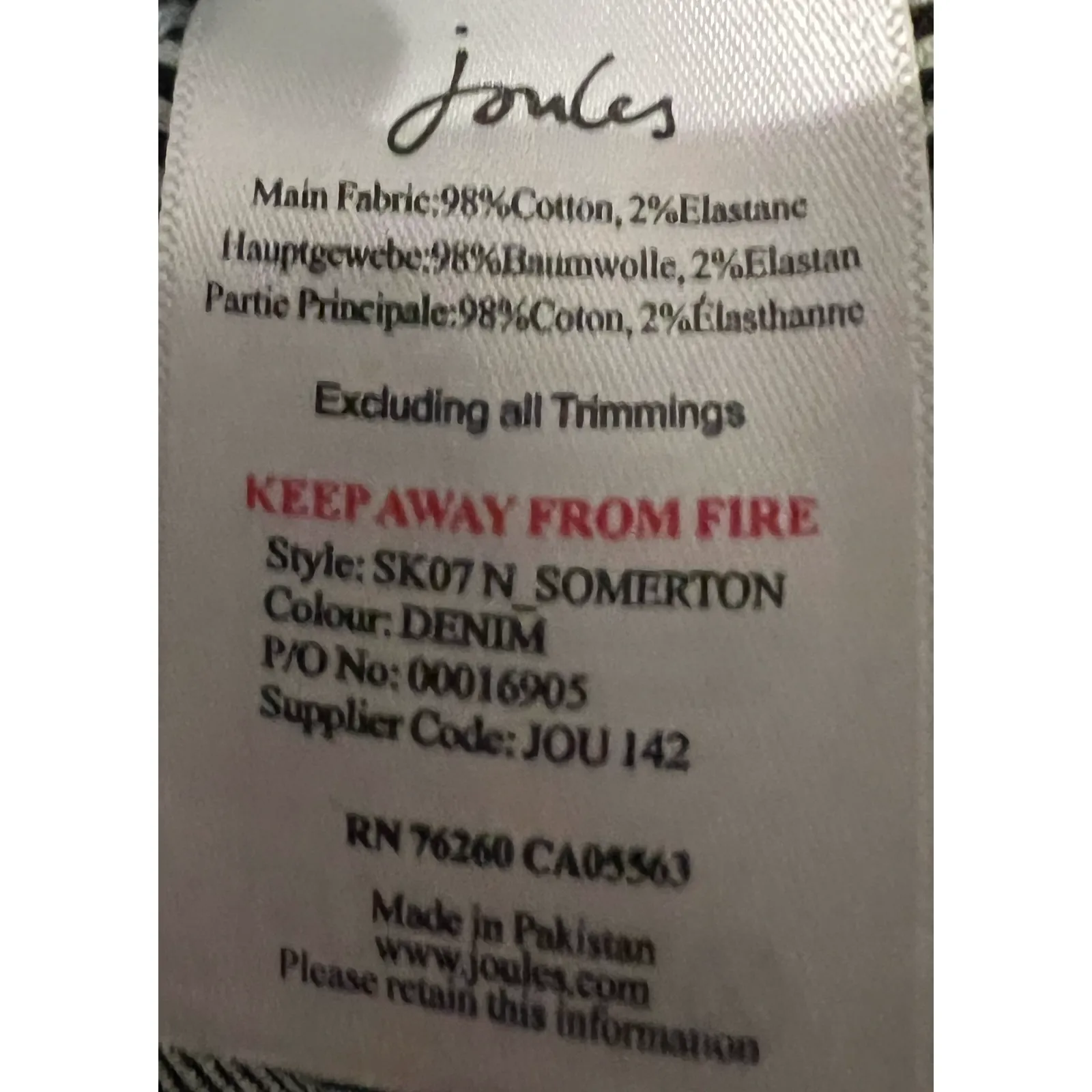 Joules Womens Jean Skirt Size 16 Short Button Front Dark Wash Mid Rise Stretch Blue - Image 11