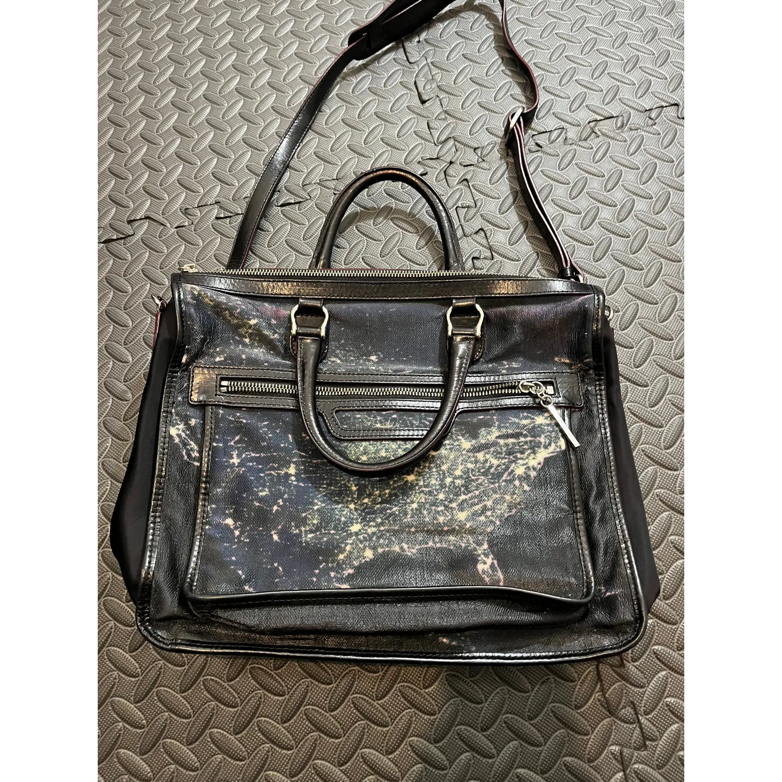 MZ Wallace Black Nylon Coated Canvas Satellite Britt Tote Bag Purse - Image 2