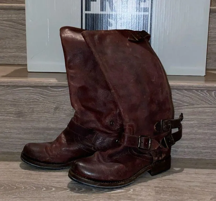 FRYE Tall Leather Back Zip Boots - Image 2