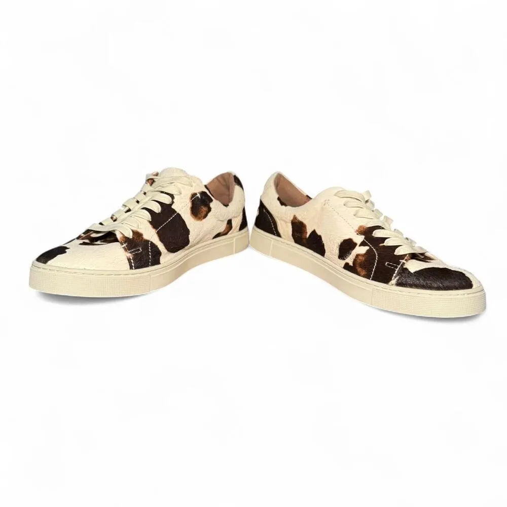 Frye women’s Ivy Calf Hair Cow Print Leather Low-Top Sneakers Size 9 - Image 8