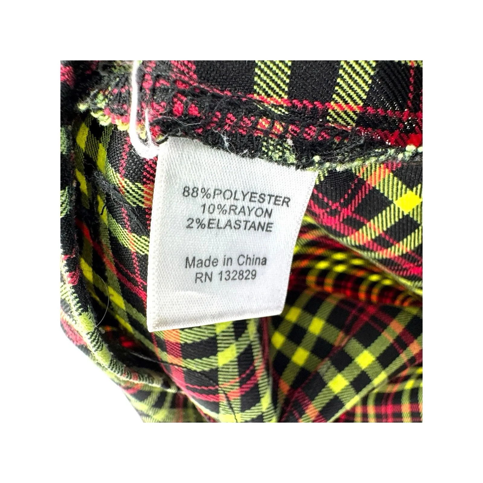 NBD x Naven Plaid Crop Top & Pants Set XS/S Red Yellow Black Check‎ 2-Piece - Image 10