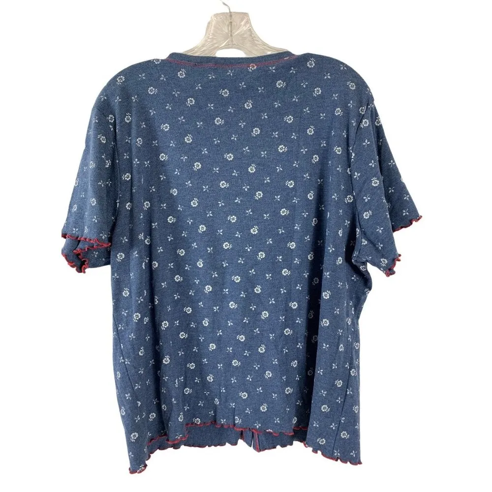 Crazy Horse Women's Sleep Top Blue Size 2X - Image 2