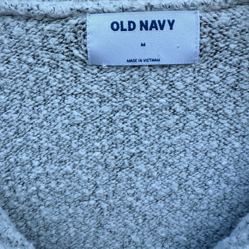 Old Navy Light Gray Zip Up Classic Sweater Women’s Size Medium - Image 4