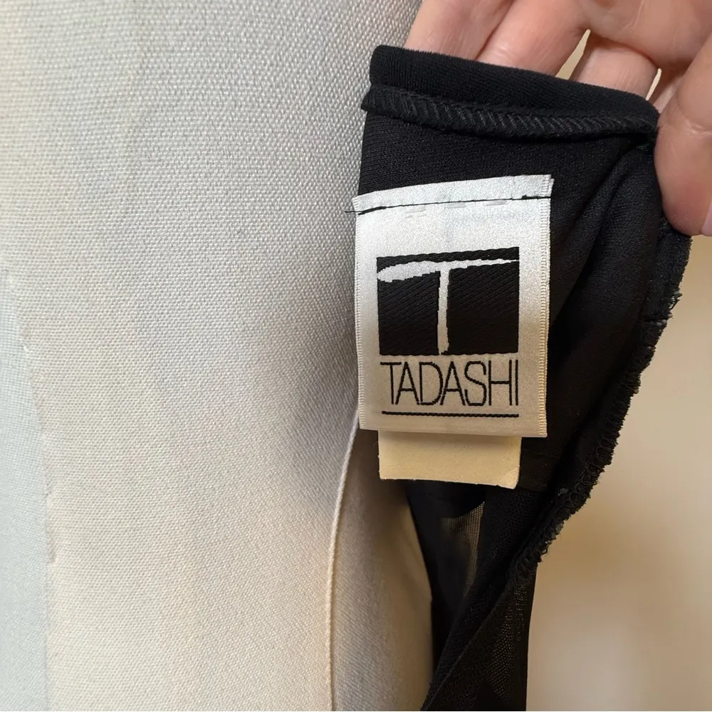 TADASHI Designer Gown Halter Neck Beaded Appliqué Sheer Waist Women’s Medium - Image 11