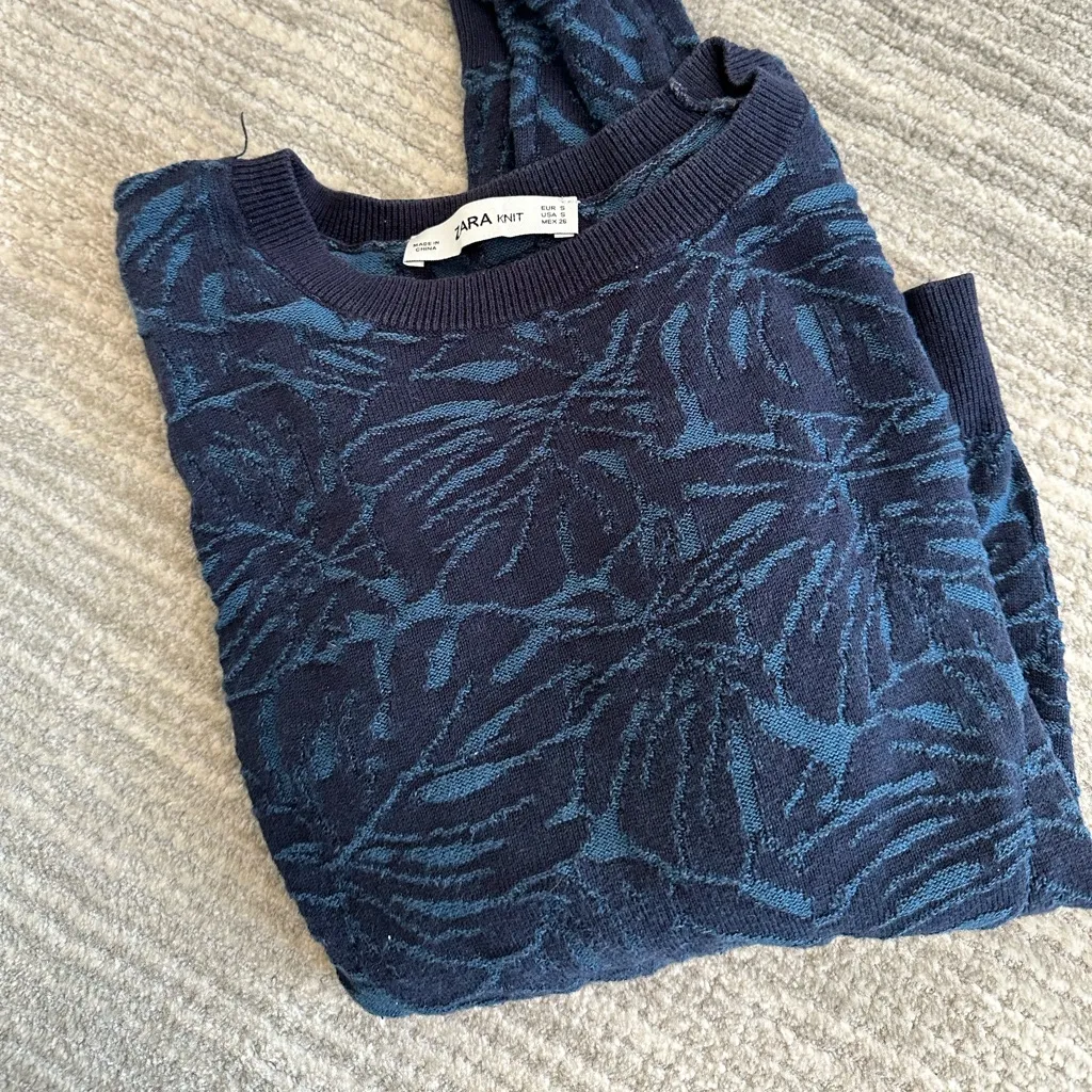 Zara turquoise knit sweater - Image 2