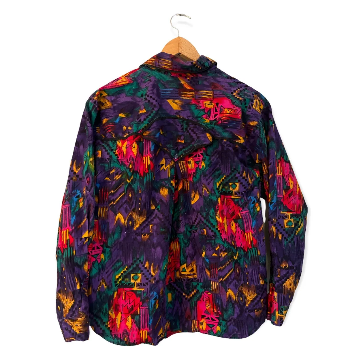 Vintage Mine & Bill's Outfitters Womens Western Button Down Shirt Aztec M Black Size M - Image 2