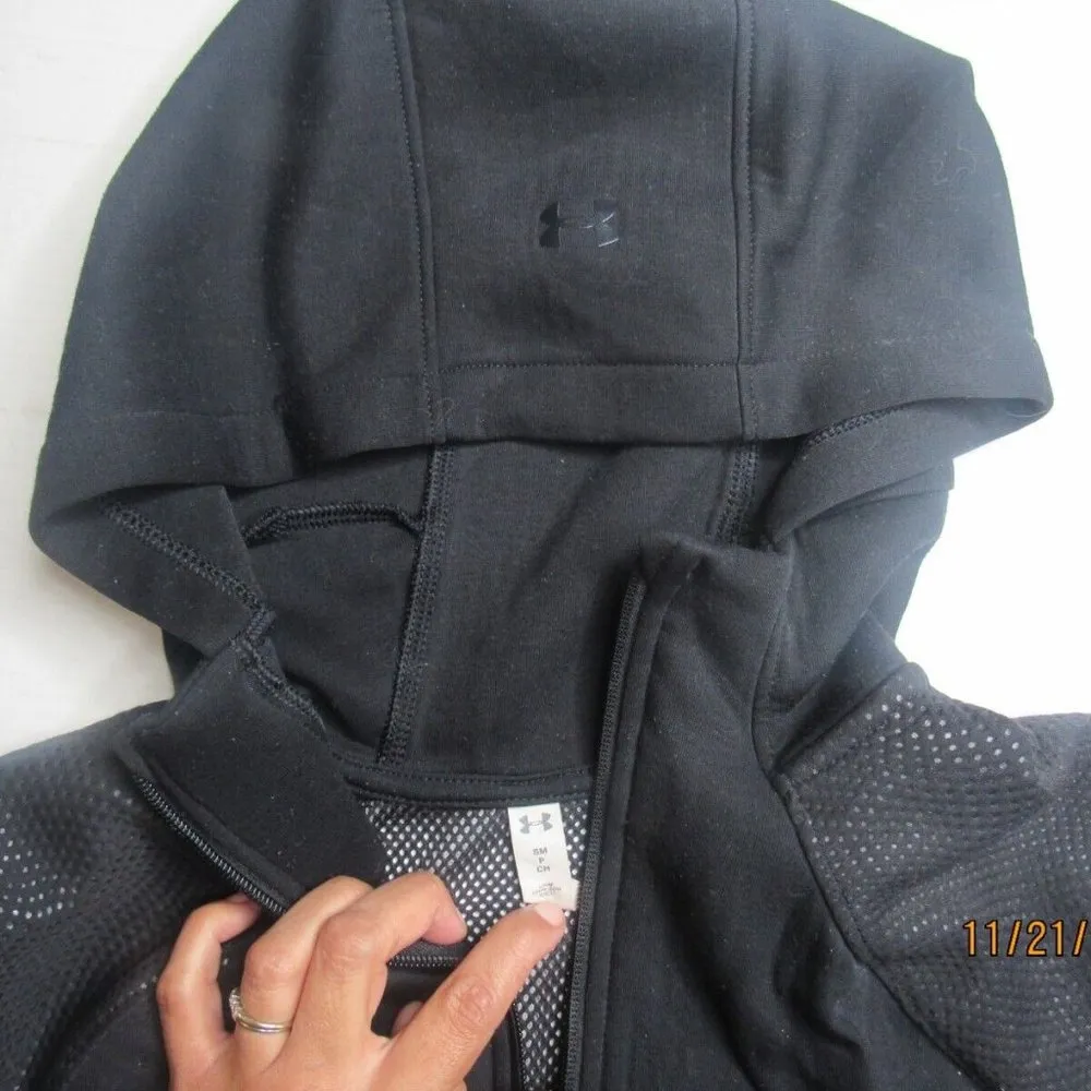 Under Armour Unstoppable move light Black Hoodie Jacket womens S loose full zip - Image 6