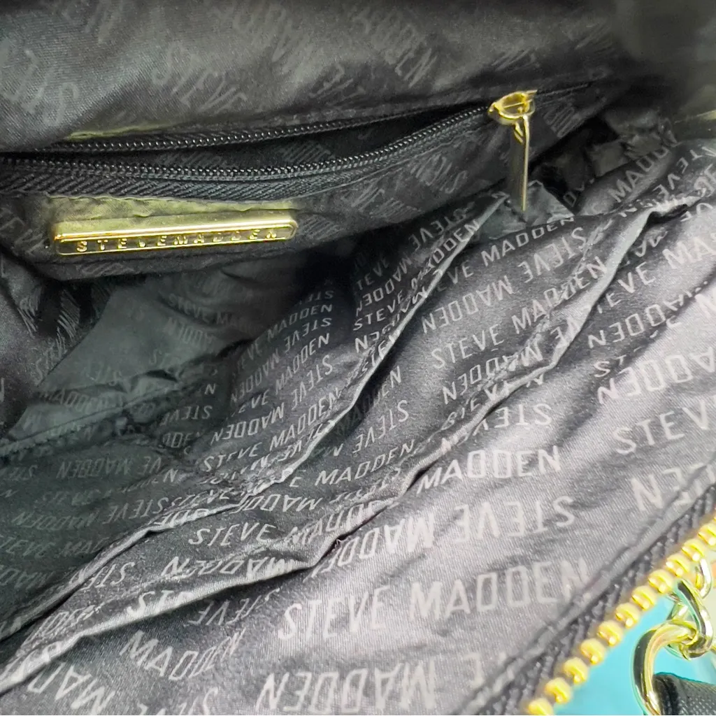 Steve Madden Crossbody 9”x8”x3-1/2” Black Purse w/23” Long Strap Zip Pockets - Image 7