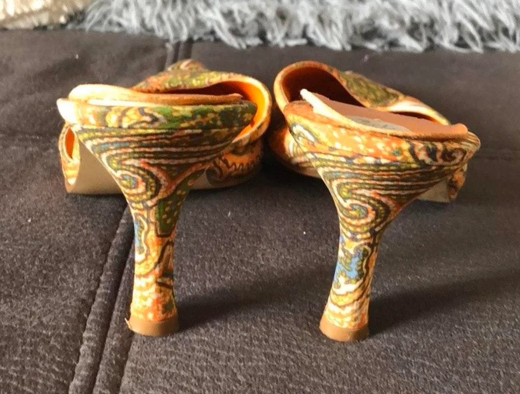 Impo Pointy Orange Design Mules Size 7.5 - Image 5