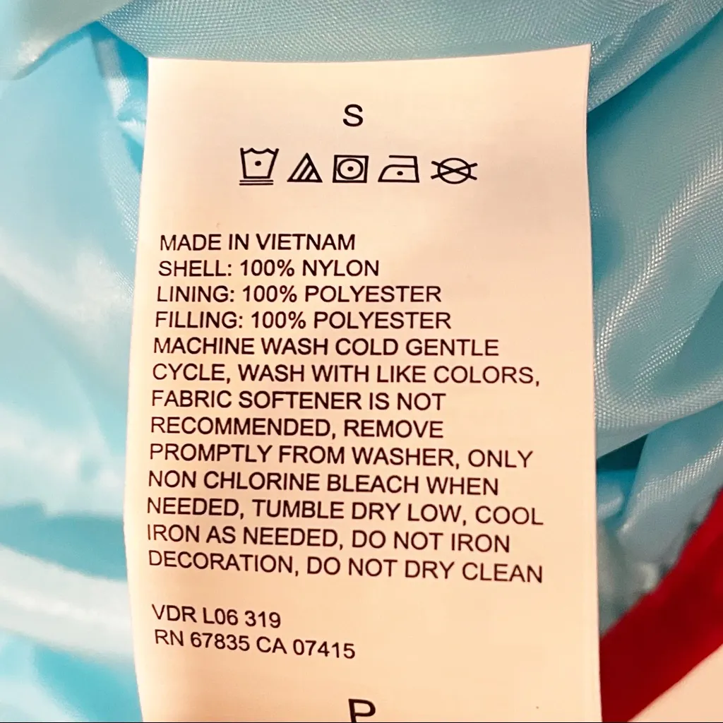 Nautica‎ Unisex Small Red White Blue Puffer Spellout Hooded Full Zip Vest - Image 4