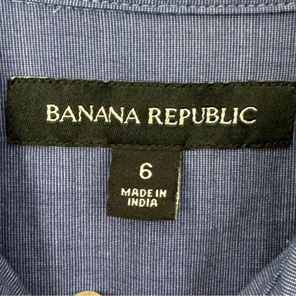 Banana Republic Long Sleeve Lightweight Blue Shirt Dress Size 6 - Image 3