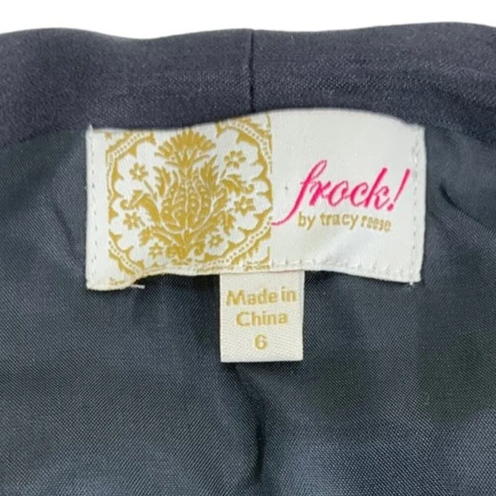 Frock! Tracy Reese | Size 6 | Linen Silk Asymmetrical Pleats Little Black Dress - Image 2