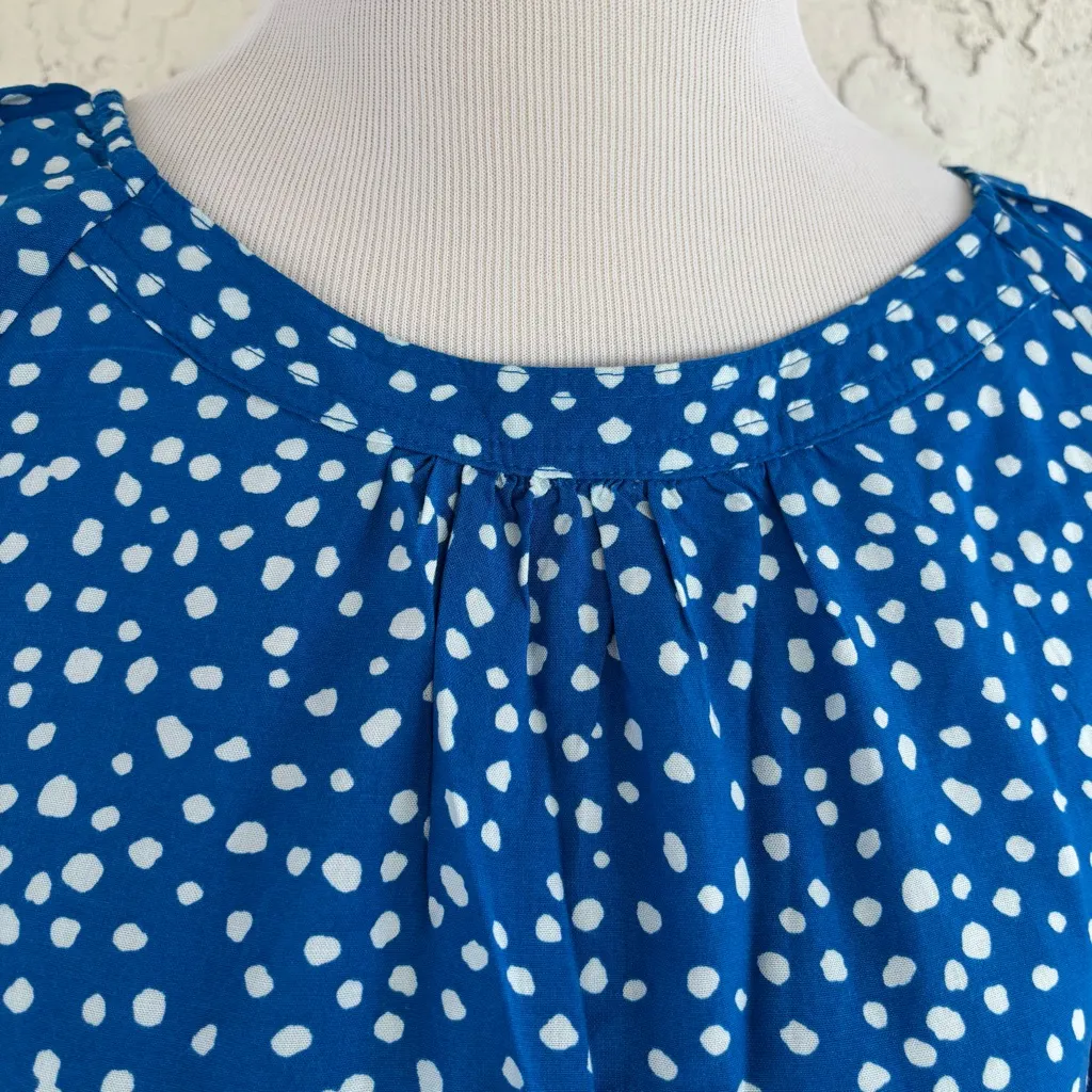 Stylish Blue and White Polka Dot Blouse Size M - Image 4