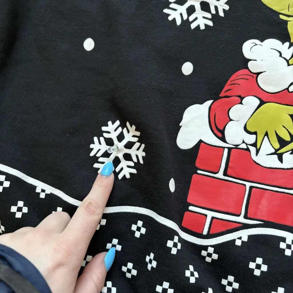 The Grinch Black Sweater Womens Pullover Dr. Seuss Santa Christmas Holiday - Image 3