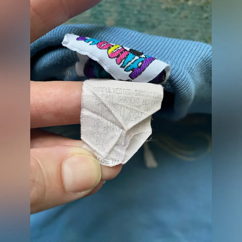 90s Laguna Sport neck tie soft worn in blue logo sweatshirt, size XL - Image 8