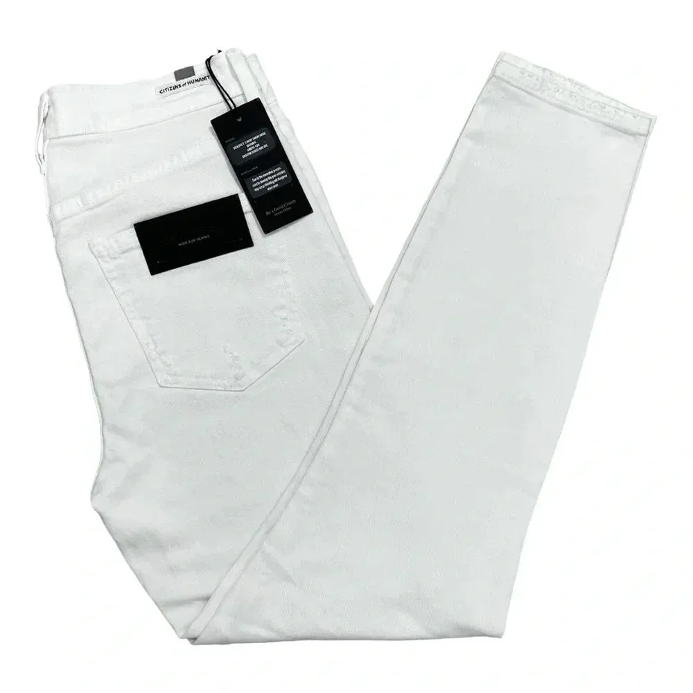Citizens of Humanity Jeans Rocket High Rise Skinny Crop Distressed Milos 27 NEW - Image 13